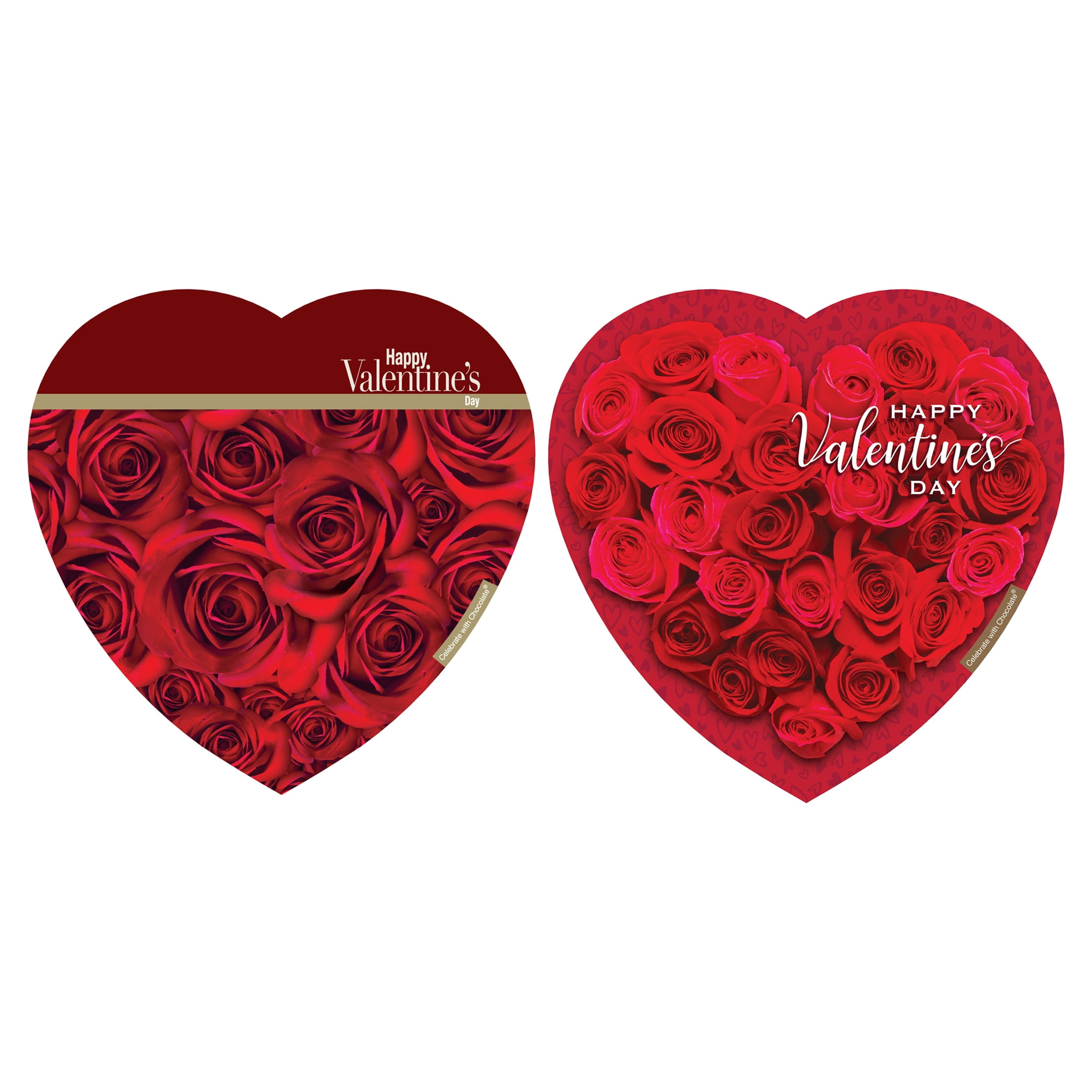 Elmer Chocolate Elmer's, 16oz Romantic Red Wrap Valentine Heart, 40 Pieces Assorted Milk & Dark Chocolates