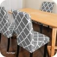 thumbnail image 3 of Chair Covers for Dining Chairs Set of 4,Grey and White Stretch Dining Room Chair Cover Kitchen Parsons Chair Slipcovers (Pack of 4, Grey+White), 3 of 6
