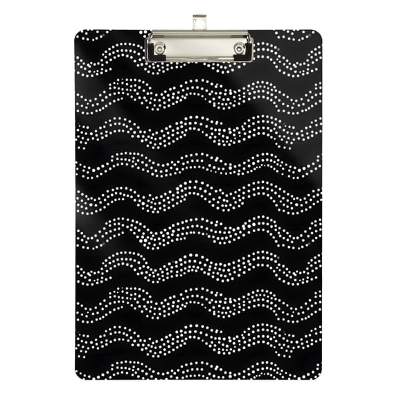 ALAZA Plastic Clipboard A4 Letter Size Decorative Clipboards for Students Women Men 9" x 12.5" White Polka Dots
