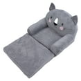 thumbnail image 3 of Silla para niños pequeños, gris, estilo dibujos animados, plegable, con asa ancha, respaldo estable, transpirable, sofá para bebé, para el hogar, dormitorio, 2 capas, 3 of 14