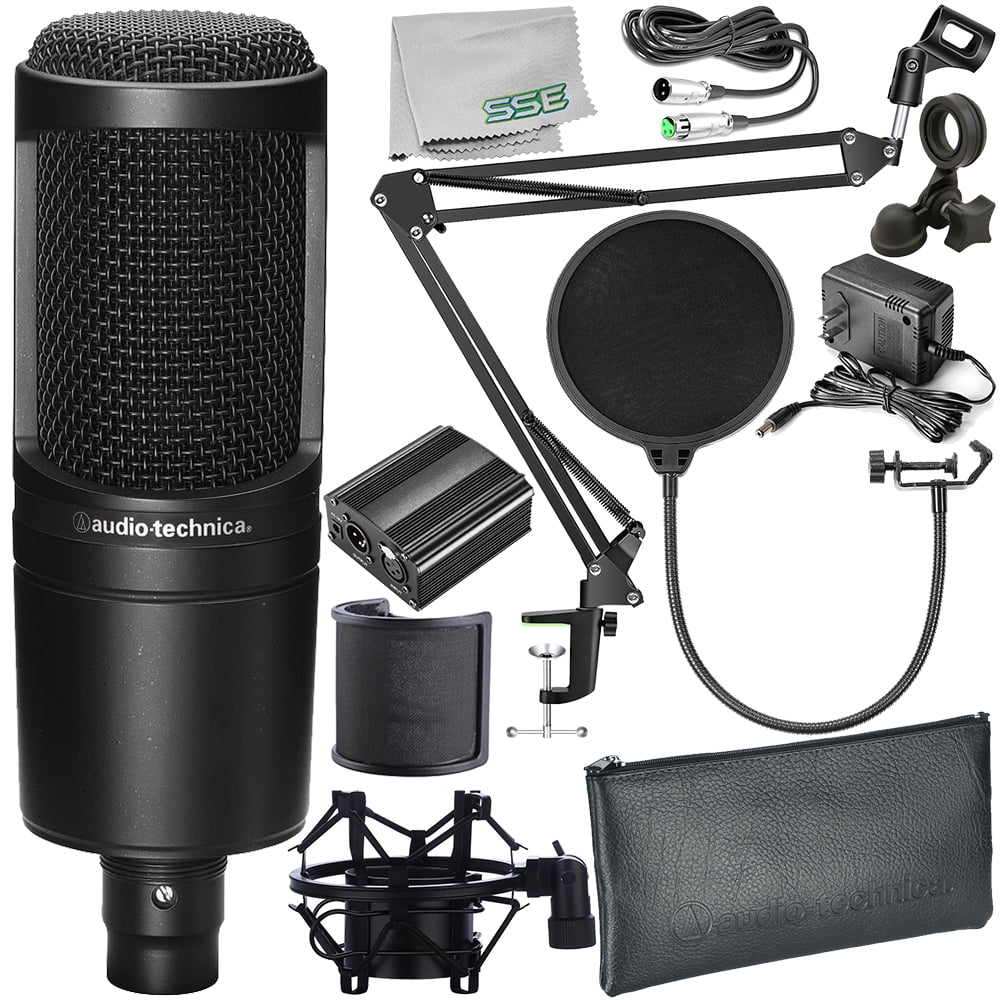 AudioTechnica AT2020 Cardioid Condenser Microphone 6PC Bundle