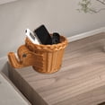 thumbnail image 6 of Medium Woven Storage Basket, Plastic Container for Fruits and Snacks, Home Decor Tabletop Organizer, Brown, 6 of 6