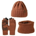 thumbnail image 1 of Women's Winter Beanie Hat Scarf Gloves Set - Knit Touchscreen Warm Set, 1 of 5