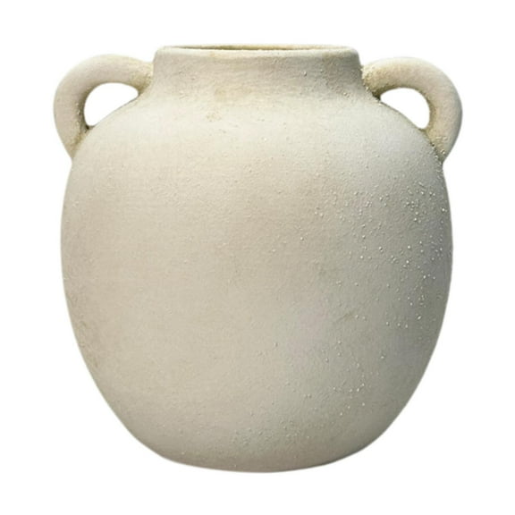 deevoka Rustic Ceramic Vase Farmhouse Flower Vase Bud Vase Wabi Decorative Vase White