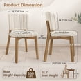 thumbnail image 3 of Dycanpo Dining Chairs Set of 2, Wide Back Kitchen Side Chairs with Chenille Upholstered and Brushed Paint Legs for Modern Farmhouse, Beige-Coffee Striped, 3 of 6