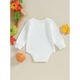thumbnail image 4 of Liacowi Newborn Baby Boys Girls Halloween Outfit Long Sleeve Pumpkin Letters Print Romper Bodysuit 3 6 9 12 Months Infant Boys Girls Halloween Onesie Jumpsuits 0-18M, 4 of 9
