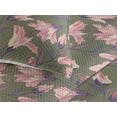 thumbnail image 3 of Ambesonne Lily Flowers Quilted Bedspread Set 3 Pcs, Fantasy Floral Retro, Queen, Indigo Pastel Pink, 3 of 4