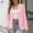 Pink, variant on Sakmal Black Women's Blazer Plus Size Cardigan Jacket Trendy Long Sleeve Office Ladies Blazer L