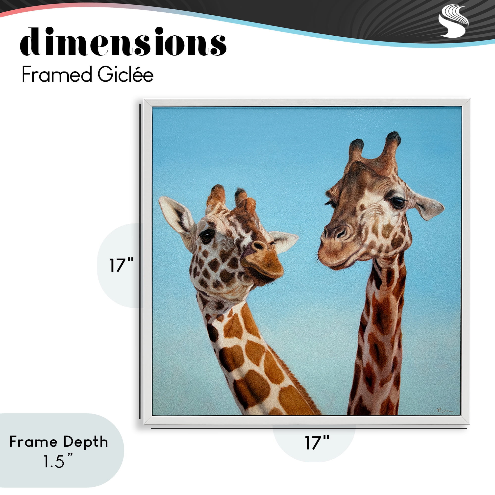 Stupell Industries Romantic Soulmate Giraffes White Framed Giclee Art, design by Lucia Heffernan