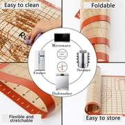 Silicone Pastry Mat with Measurements, RUK Large Thick Non Stick Silicone Baking Fondant Mat Counter Mat, Dough Rolling Mat Pie Crust, Pizza and Cookies, Premium Kneading Mat (16 x 26Inch)