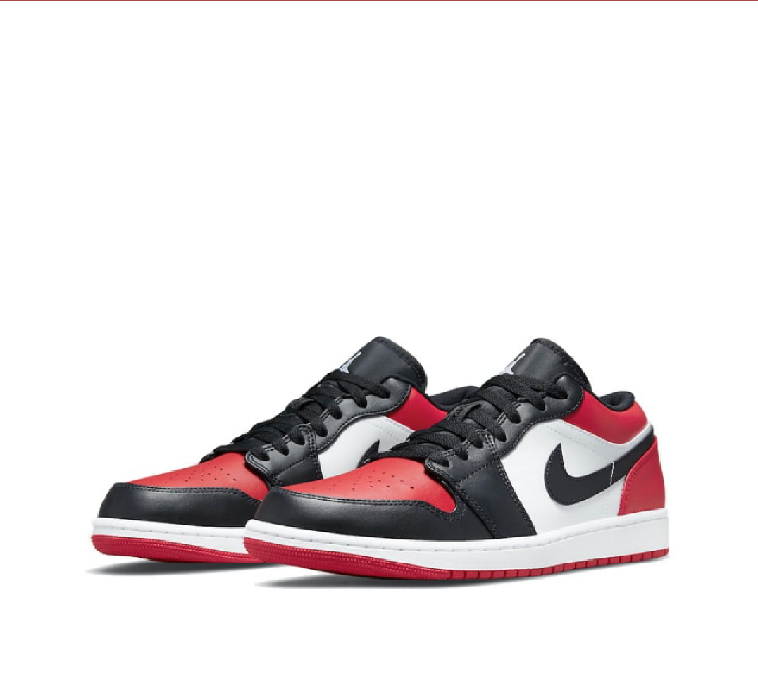 cojo auditoría lava Nike Air Jordan 1 Low 'Bred Toe Chicago' Black 553558-612 Men's Sizes -  Walmart.com