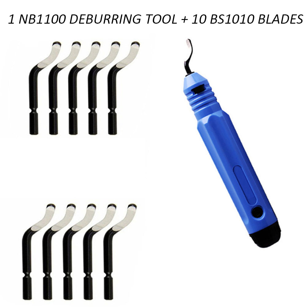 10pcs BS1010 S10 Blades Set Hand Deburring Tool UK New 1pc NB1100 Burr Handle 