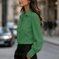 thumbnail image 4 of Aezemi Women Button down Office Blouses Collared Long Sleeve Dressy Fashion Work Casual Shirts Womens Fall Spring Business Casual Trendy Tops M, 4 of 7