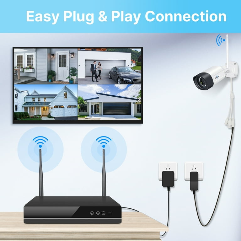 Hiseeu ワイヤレスNVRキット Hiseeu HD NVR Kit P2P CCTV Expandable Wireless Security