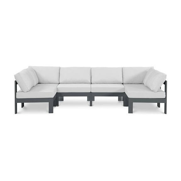Meridian Furniture Nizuc White Outdoor Patio Modular Sectional