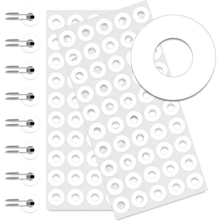 2500 Self- Hole Reinforcement Stickers, 1/4" Diameter Hole Punch Reinforcement Labels for School and Office, White, Non-Printable
