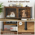 thumbnail image 5 of POAO 63"L Dog Crate Furniture for 2 Dogs, Heavy Duty Double Dog Crates for Mideum Dogs(20-35 Pounds), Dog Kennel Furniture Indoor as TV Stand, Brown, 5 of 7