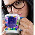 thumbnail image 2 of 3drose, Balloons with Purple Banner Happy 61st Birthday, 11oz Two-tone Blue Mug, 2 of 6