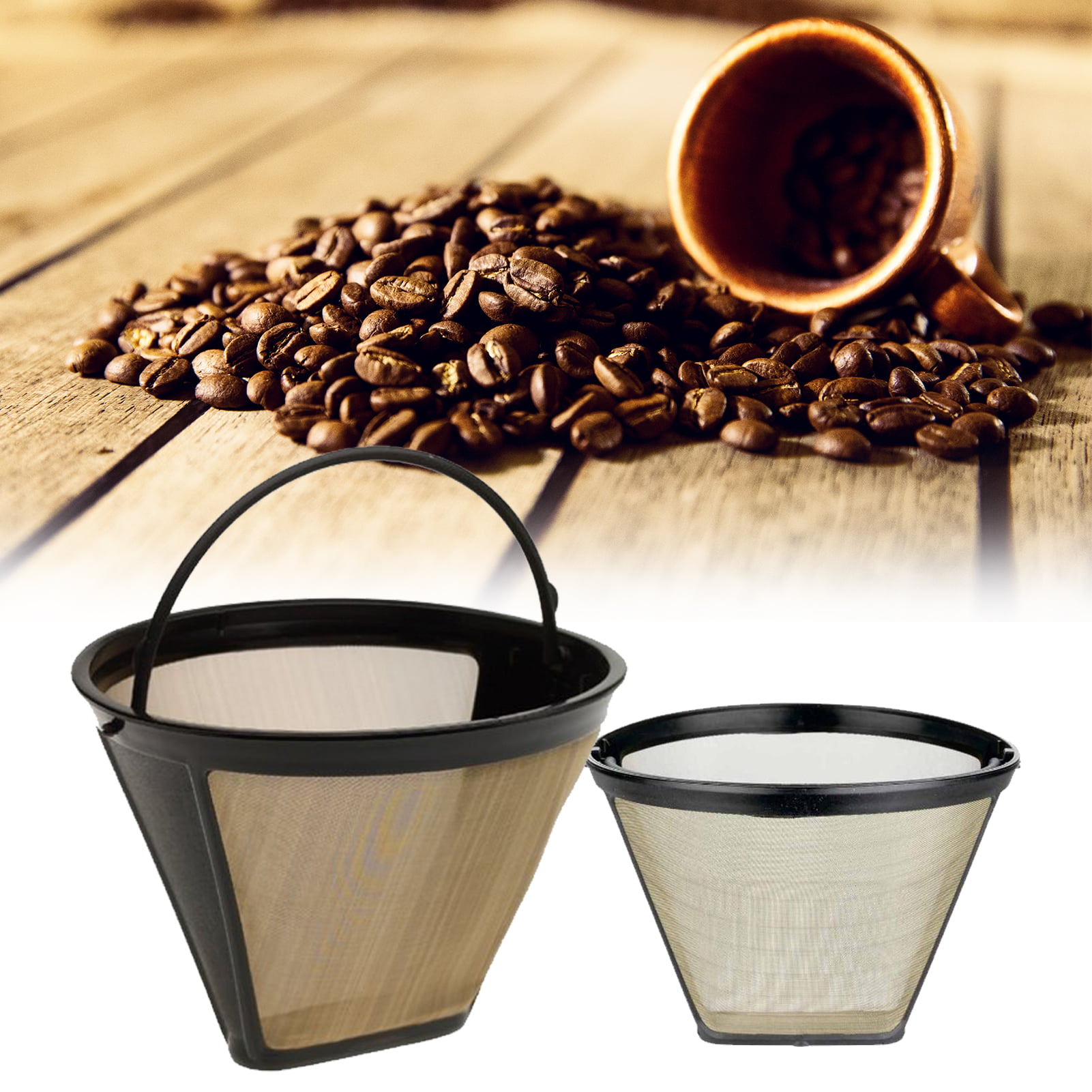 New_Reusable Stainless Steel Mesh Basket Filter Coffee Strainer W/Handle Durable 