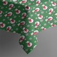 thumbnail image 4 of Green Christmas Snowman Pattern Rectangle Tablecloth 60"x102",Waterproof Polyester Rectangle Table Cloth, Wipeable Spillproof Polyester Tablecloth for Dining, Camping, Indoor and Outdoor, 4 of 6