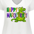 thumbnail image 4 of Inktastic Happy Mardi Gras Cute Alligator with Beads Women's Plus Size V-Neck T-Shirt, 4 of 5
