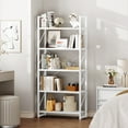 thumbnail image 4 of Dextrus 5-Tier Bookcase Storage Shelves, 65 in Ladder Bookshelf, Industrial Furniture for Bedroom Living Room Office,White, 4 of 11