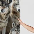 thumbnail image 3 of Orinice Wolves Snow Wildlife Bathroom Decor Set, Colorful Graphic Print Polyester Fabric Fashion Shower Curtain Set with Hooks, 100% Polyester, Waterproof, Easy Installation, Machine Washable 60x72, 3 of 7