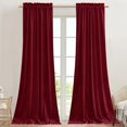 thumbnail image 1 of Cortinas térmicas de lujo Stangh de terciopelo rojo, 107 x 213 cm, 2 paneles, 1 of 9