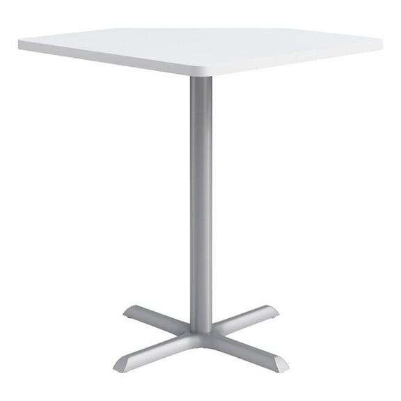 KFI Studios 36in Square Dining Table - 42in H - White Top - Silver Base