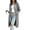 Gray, variant on Women's Zip Up Hoodless Oversized Fleece Long Tunic Sweatshirts Casual Long Sleeve Hoodless Jacket Solid Color Double Pocket Zippered Mid-Length Coat