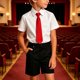 thumbnail image 2 of Odeerbi Niños 3 Piezas Caballero Traje Formal Preppy Vestido de Manga Corta Camisa de Vestido y Traje Pantalones Cortos Con Corbata Uniforme Escolar Conjunto, 2 of 6