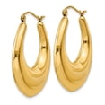 thumbnail image 2 of Diamond2Deal 14K Yellow Gold Polished Hoop Earrings for Women (L- 0.63 inch, W- 0.24 inch), 2 of 6