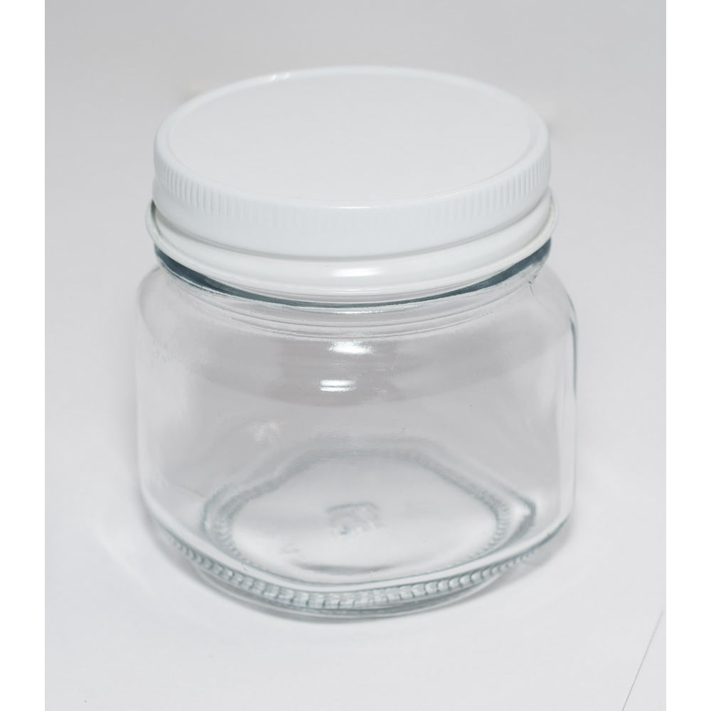 8 oz Mason Jar with White Lids, Case of 12 - Walmart.com - Walmart.com