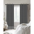 thumbnail image 3 of Farmhouse Black White Striped Blackout Curtains 54 Inches Long for Bedroom, Modern Stripes Thermal Insulated Room Darkening Black Out Window Curtain Panels Grommet Drapes for Living Room, 3 of 8