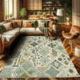 thumbnail image 2 of Ambesonne Bohemian Decorative Rug Carpet, Pastel Botanical Tiles, 2' 2" x 3' 7", Laurel Green Fawn, 2 of 5