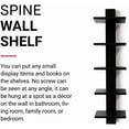 thumbnail image 6 of Proman Products - Mounted Spine Bookshelf, Wall Mounted Shelves, Spine Book Tower (Black), 6 of 7