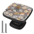 thumbnail image 1 of 4 Pcs Cabinet Handle Drawer Pulls Dogs Heads Knobs with Screws Square Furniture Office Cabinet Knob Decoration, 1 of 5