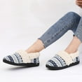 thumbnail image 2 of Litfun Women's Memory Foam House Shoes Warm Comfy Fuzzy House Slippers with Knit Fleece Lined, Navy, 7-7.5, 2 of 8