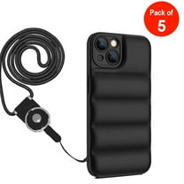 Detachable Cell Phone Neck Lanyard - Black - Pack of 5