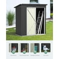 thumbnail image 4 of 5' x 3' Outdoor Storage Shed, Metal Outdoor Storage Cabinet with Single Lockable Door, Waterproof Tool Shed,Gray, 4 of 9