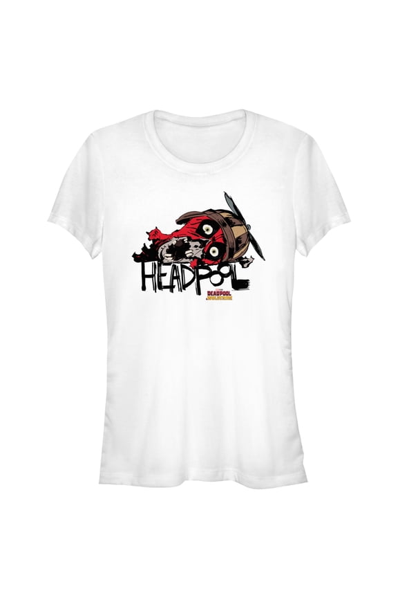 Junior's Marvel: Deadpool & Wolverine Headpool Face  Graphic T-Shirt