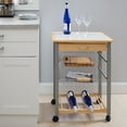 thumbnail image 4 of Organize It All Rolling Kitchen Cart with Wine Rack, 22.50" x 14.50" x 30", 4 of 8