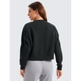 thumbnail image 2 of Sudadera CRZ YOGA SoftAura con cuello redondo y manga larga negra para mujer, 2 of 6
