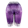 thumbnail image 4 of ALLLIST Purple Ladies Shorts Slim-Leg Short High Graphic Yoga with Pockets Compression Fit Capris 95%Polyester,5%Spandex Compression Fit XXL, 4 of 4