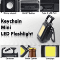 thumbnail image 3 of 2X LED Small Flashlight,1000Lumens Bright Rechargeable COB Keychain Flashlights,4 Light Modes Portable Pocket Light, 3 of 6