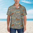 thumbnail image 4 of Daiia Dachshund Dog Bird Hawaiian Shirt for Men Gentle Cotton Regular Short Sleeve Casual-Small, 4 of 9