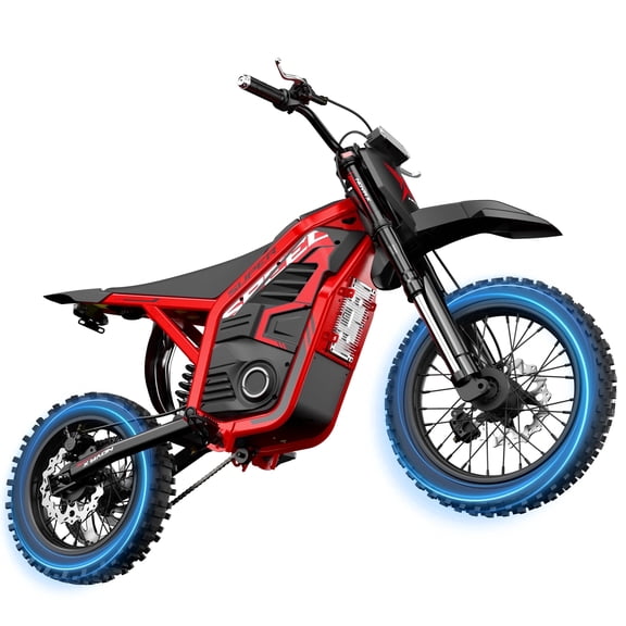 ESKUTE NovaX Electric Dirt Bike for Teens & Adults, 4000W Peak Mid-Drive Motor, 35-46 MPH Off-Road E-Bike, 48V 22.8Ah Battery, 14"/12" Wheels, Hydraulic Dual Shock Suspension Red, UL2849
