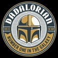 thumbnail image 2 of Men's Star Wars: The Mandalorian Din Djarin Dadalorian Number One in the Galaxy Sticker Graphic Tee Black / 1 Large, 2 of 5