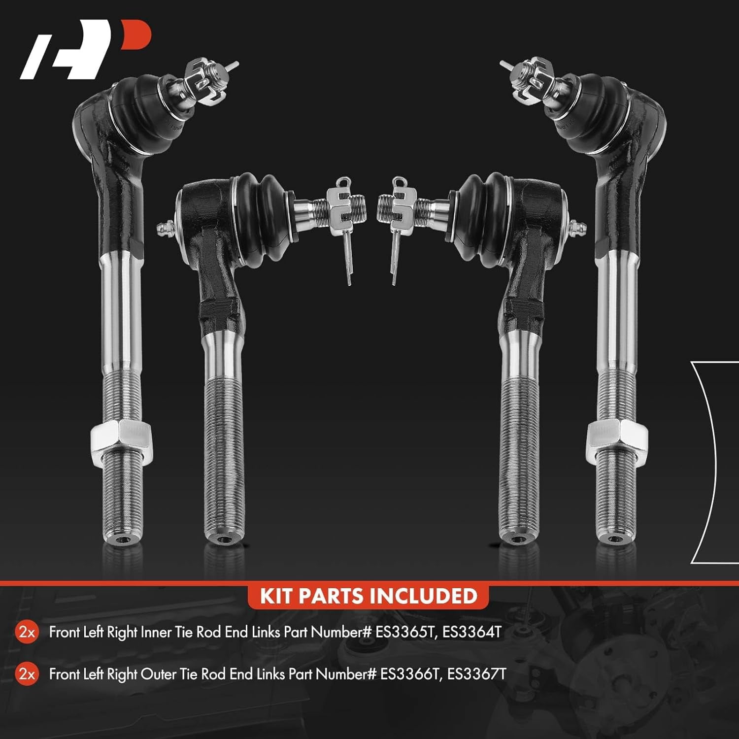 A-Premium 4Pcs Front Inner Outer Tie Rod End Kit Compatible with Ford F-150 F150 1997-2003 F-250 F-150 Heritage Expedition Lincoln Blackwood Navigator