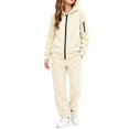 thumbnail image 2 of Girls Sweatsuit 2 Piece Outfits Zip-up Hoodies Wide Leg Sweatpants with Pockets Set Teen Girl Joggers Fall Winter Clothes, 2 of 8
